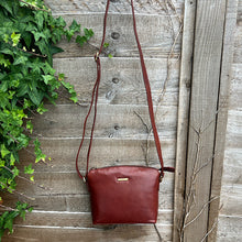 Load image into Gallery viewer, Cognac &#39;Natalie&#39; Leather Crossbody Bag (hanging)
