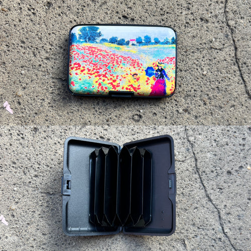 Impressionist Art Design RFID Card Holder | Lady in Poppy Field