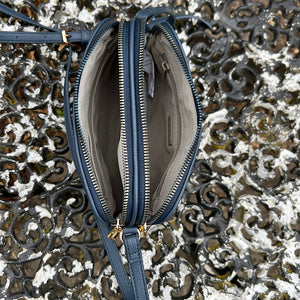 Small Bering Sea Double Zip Crossbody Bag (open)