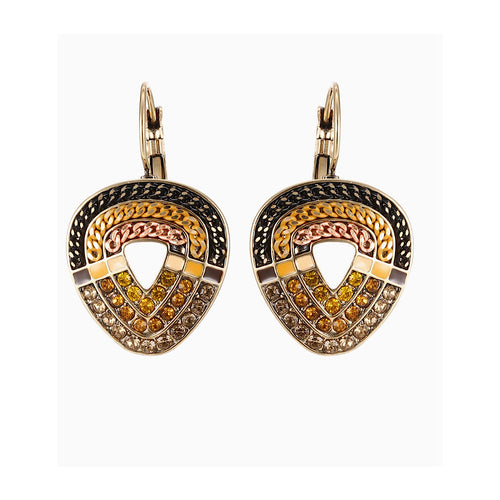Yellow & Gold Crystal Rhinestone Earrings