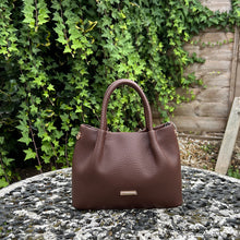 Load image into Gallery viewer, Envy Pebble-Effect Grab &amp; Crossbody Bag (brown)
