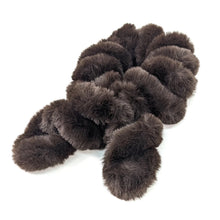 Load image into Gallery viewer, Espresso Brown Winter Luxe Faux Fur Twist Scarf
