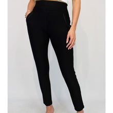 Load image into Gallery viewer, Black Treggings with Pockets (front)
