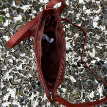 Load image into Gallery viewer, Cognac &#39;Natalie&#39; Leather Crossbody Bag (open)
