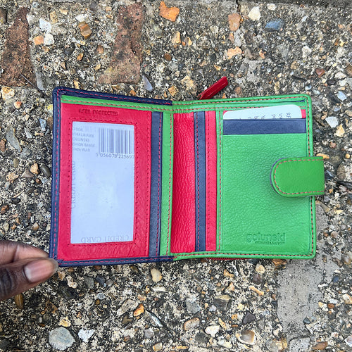 Nevada Multi Medium Leather RFID Purse (open)