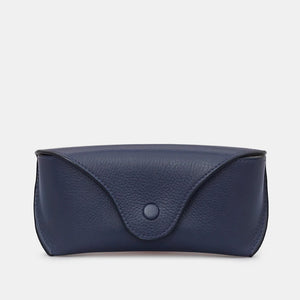 Navy Leather Glasses Case by Yoshi (front)