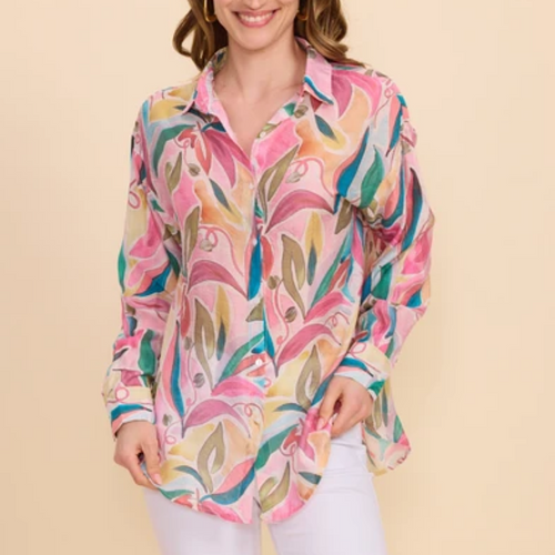 Pink Lightweight Printed Shirt