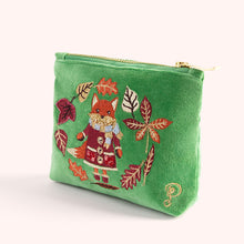 Load image into Gallery viewer, Cosy Foxy Mini Velvet Zip Pouch
