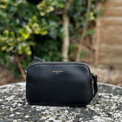 Small Black Double Zip Crossbody Bag