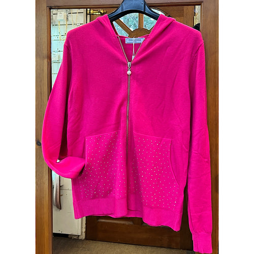 Bright Pink Bling Pockets Soft Hoodie