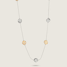 Load image into Gallery viewer, Gold &amp; Silver Tone Cubes Long Necklace (close up)
