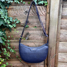 Load image into Gallery viewer, Navy Scoop with Fabric Adjustable Strap Crossbody Bag
