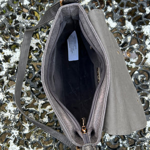 Silver Metallic Satchel Bag