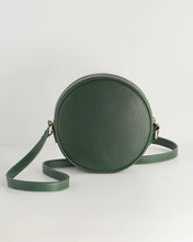 Load image into Gallery viewer, Fable Embroidered Woodland Fawn Round Crossbody Bag – Forest Green (back)
