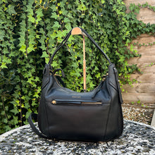 Load image into Gallery viewer, Gianni Conti Italian Leather Convertible Shoulder &amp; Crossbody Bag (black)
