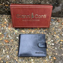 Load image into Gallery viewer, Gianni Conti Italian Leather RFID Bifold Wallet with Tab Closure (black)
