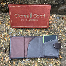 Load image into Gallery viewer, Gianni Conti Italian Leather RFID Compact Card Holder with Tab Closure (open)
