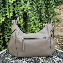 Load image into Gallery viewer, Gianni Conti Italian Leather Slouchy Shoulder &amp; Crossbody Bag – Taupe (back zip)
