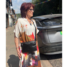 Load image into Gallery viewer, Gianni Conti Italian Leather Triple Compartment Crossbody Bag (on model)
