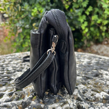 Load image into Gallery viewer, Gianni Conti Italian Leather Triple Compartment Crossbody Bag (side)
