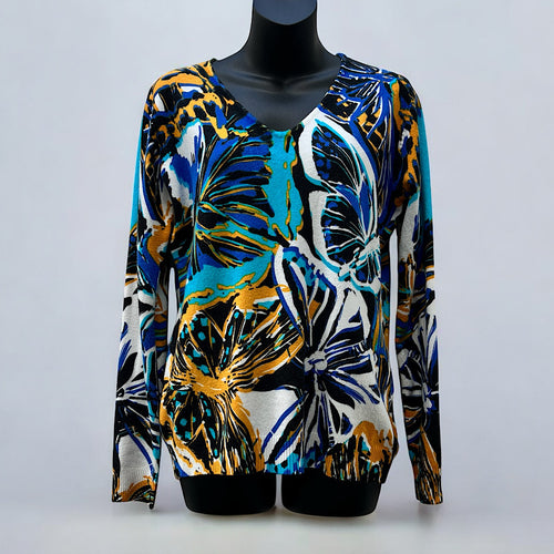 Golden Tropics 'Damod' V-Neck Knitted Top