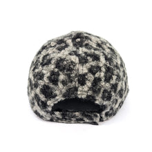Load image into Gallery viewer, Grey Wild Comfort Bouclé Leopard Cap (back)
