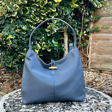 Load image into Gallery viewer, Hobo Style Shoulder Bag with A Gold Toggle Clasp Detail (Bering sea)

