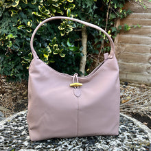 Load image into Gallery viewer, Hobo Style Shoulder Bag with A Gold Toggle Clasp Detail (adobe rose)
