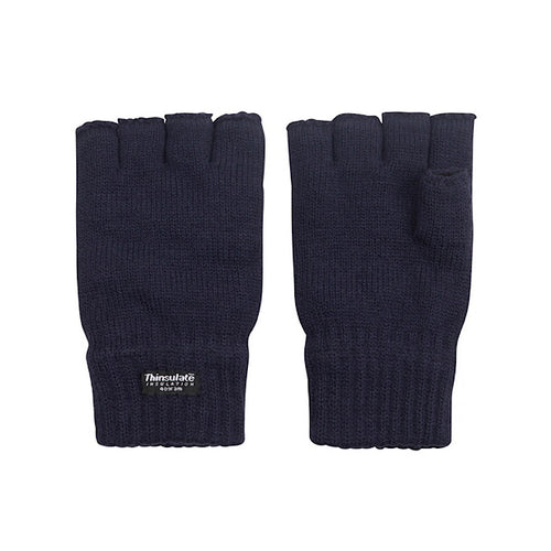 Men's Navy Thinsulate Fingerless Gloves