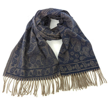 Load image into Gallery viewer, Paisley Print Pashmina | Navy
