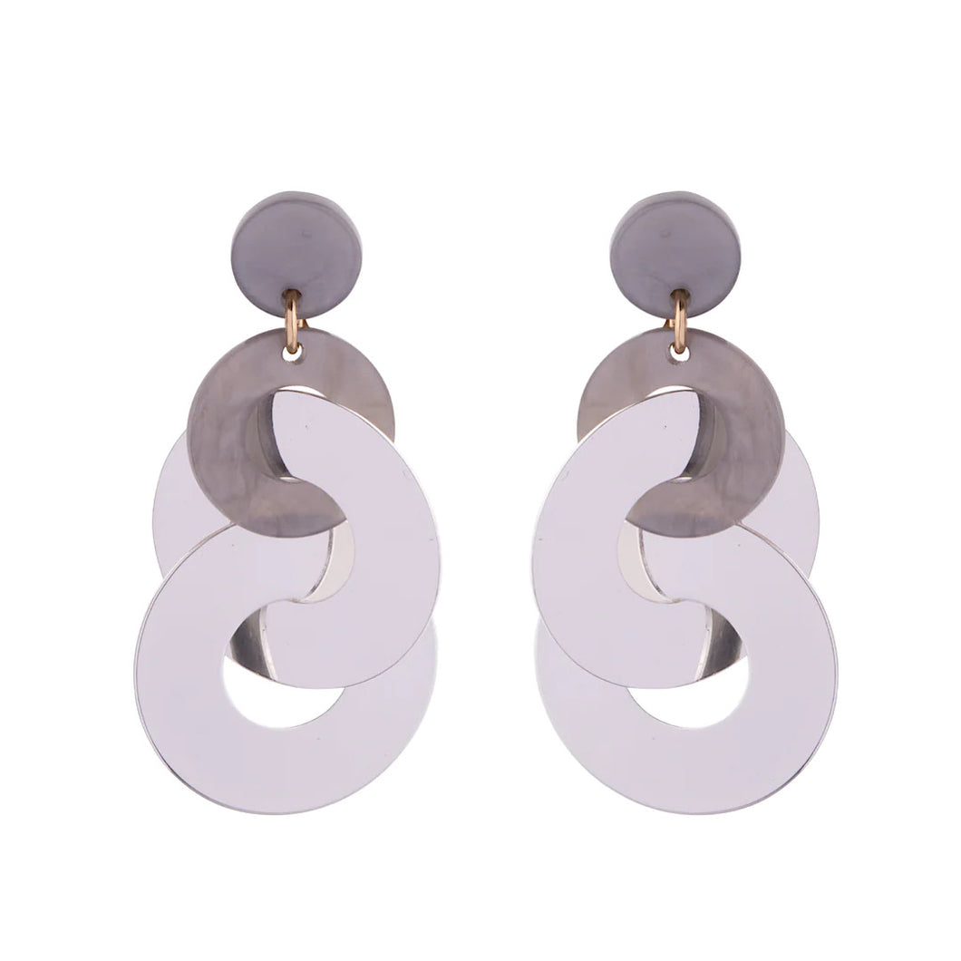 Silver & Grey 'Naomi' Geometric Stud Earrings