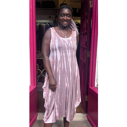 Rose Mist Tie-Dye Handkerchief Dress