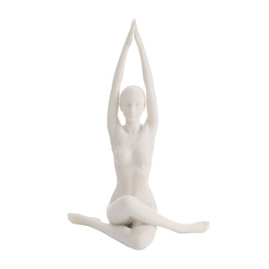 Sun Salutation Yoga Pose White Figurine (front)