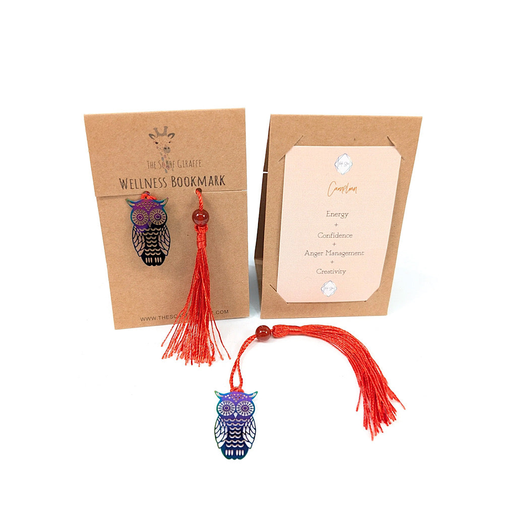 Carnelian Owl Wellness Bookmark