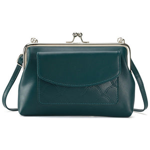 Forest Green Vintage Clasp Opening Clutch/Shoulder Bag