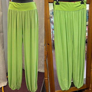 Wide Waist Band Slouchy/Yoga Trousers | Lime