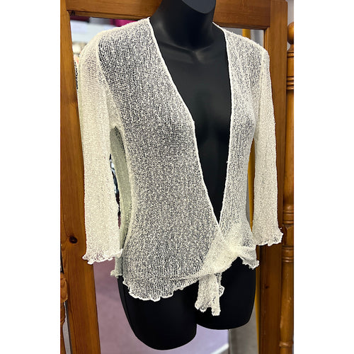 The Bali 3/4 Sleeve Shrug (Ivory)