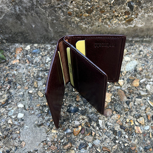 Brown Leather Credit Card Holder By 'Oak' | 8 Card Slots