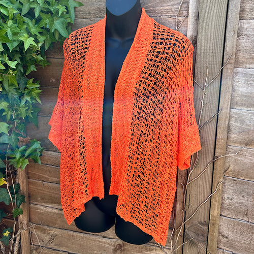 Orange Bohemian Chunky Knitted Cardigan