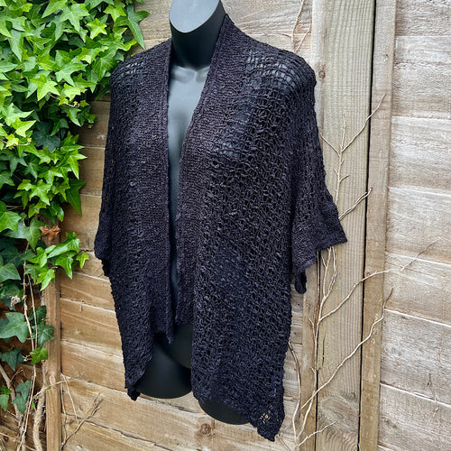 Black Bohemian Chunky Knitted Cardigan