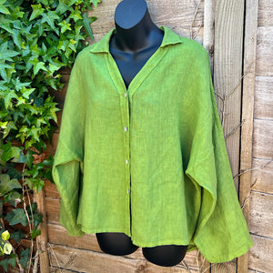 Plain Green Linen Shirt