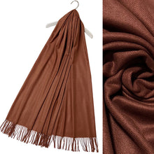 Load image into Gallery viewer, Super Soft Plain Pashmina Tassel Scarf | Brown Rust
