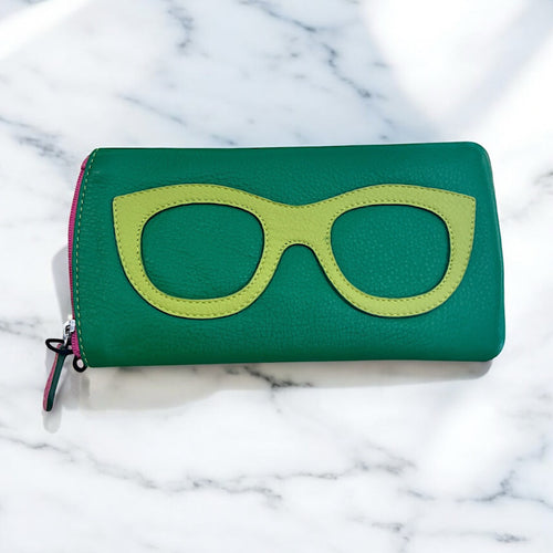 Genuine Leather Glasses & Sunglasses Case | Emerald, Pear & Hot Pink