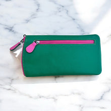 Load image into Gallery viewer, Genuine Leather Glasses &amp; Sunglasses Case | Emerald, Pear &amp; Hot Pink (back)
