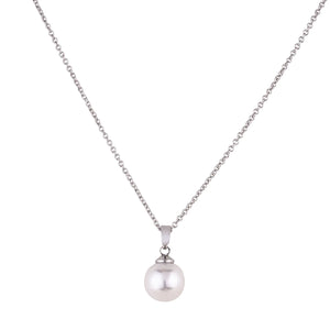 Single Mother of Pearl Short Necklace | Silver