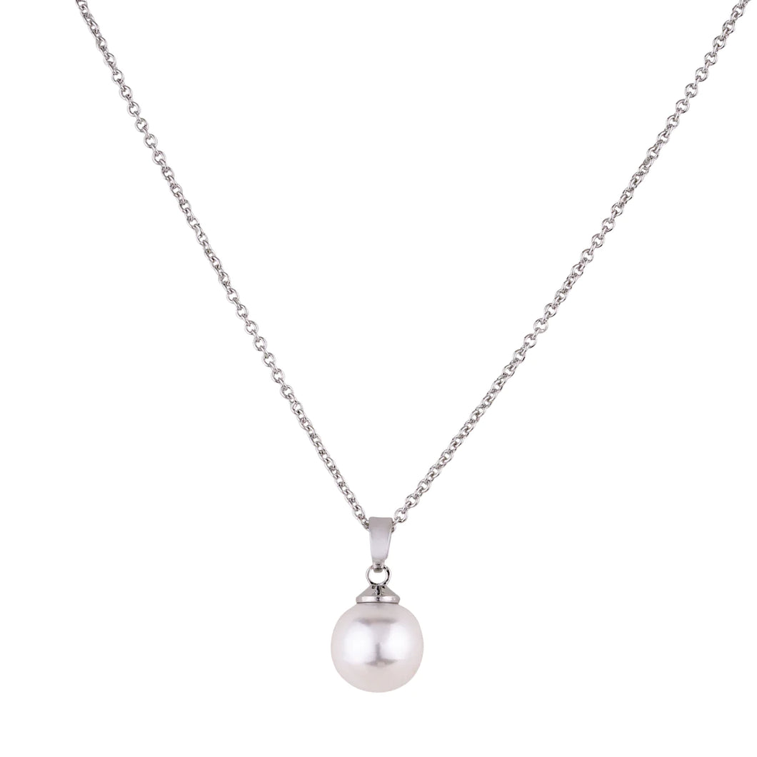Single Mother of Pearl Short Necklace | Silver
