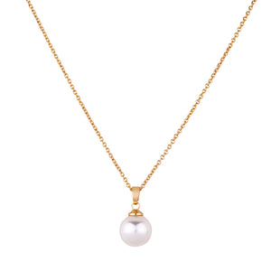 Single Mother of Pearl Short Necklace | Gold