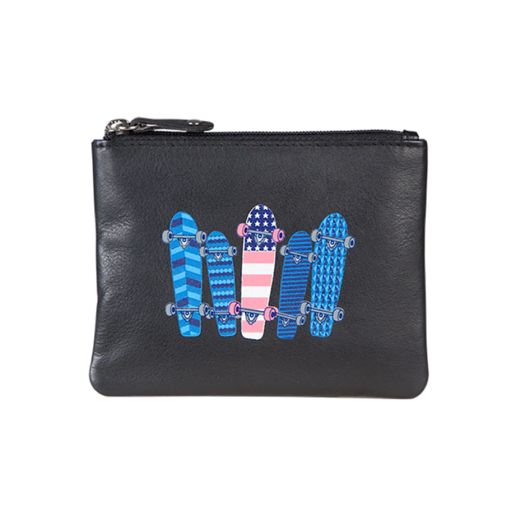 Leather Pinky Leather Skateboard Coin Purse