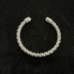 Silver Punk Style Twist Cuff Bangle