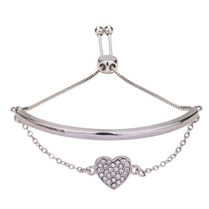 Crystal Heart Drawstring Bracelet